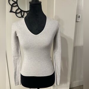 Gray v-neck sweater